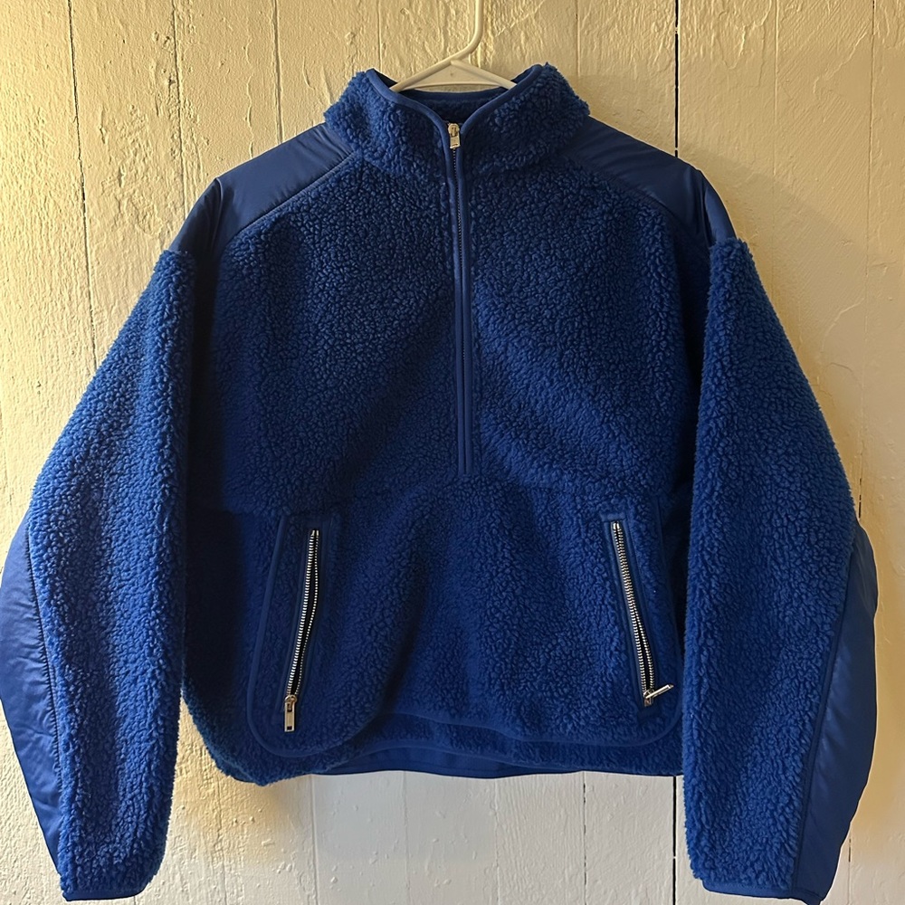 Madewell Blue Fleece Pullover